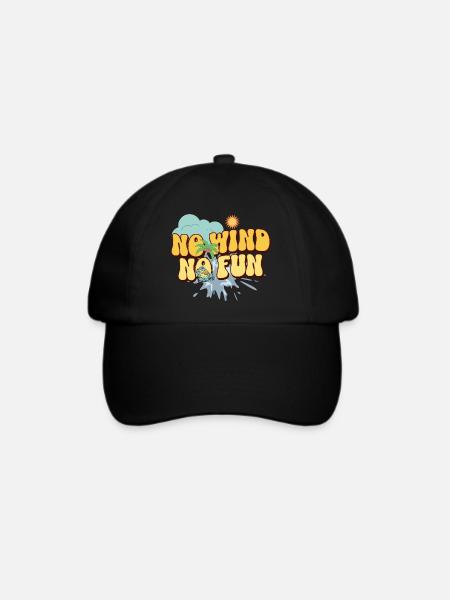 No Wind No Fun - Baseballkappe - Schwarz/Schwarz