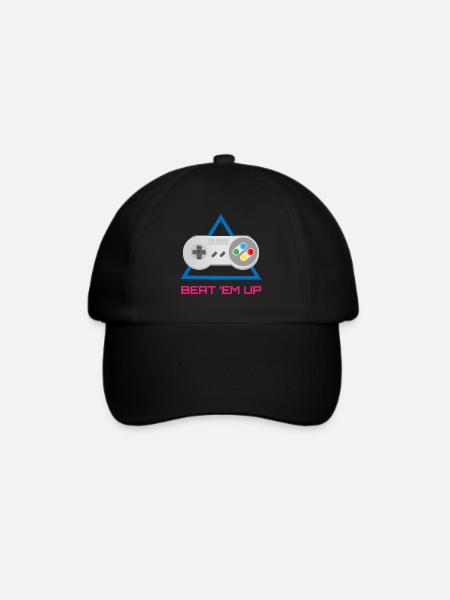 Retro Gamer Controller – Arcade-Videospiel - Baseballkappe - Schwarz/Schwarz