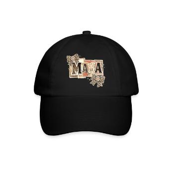 Mama Leopard und Bögen | Muttertagsgeschenk - Baseballkappe - Schwarz/Schwarz - Vorne