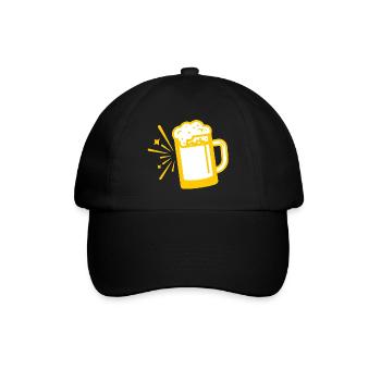 Bierkrug - Baseballkappe - Schwarz/Schwarz - Vorne