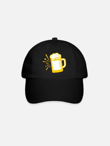 Bierkrug - Baseballkappe - Schwarz/Schwarz