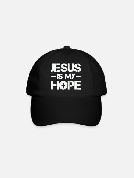 Jesus ist meine Hoffnung - Baseballkappe - Schwarz/Schwarz