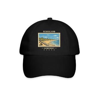 Nederland Zandvoort Vintage Reisemarke - Baseballkappe - Schwarz/Schwarz - Vorne