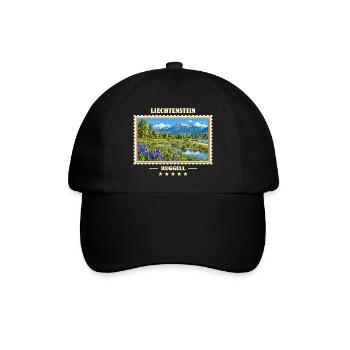Liechtenstein Ruggell Vintage Reisemarke - Baseballkappe - Schwarz/Schwarz - Vorne