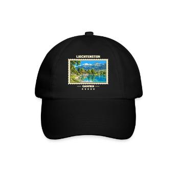 Liechtenstein Gamprin Vintage Reisemarke - Baseballkappe - Schwarz/Schwarz - Vorne