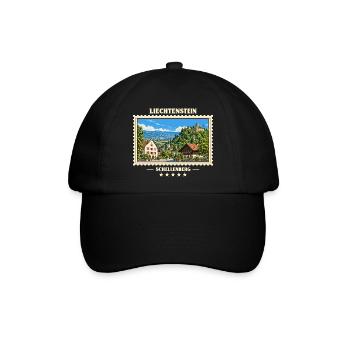 Liechtenstein Schellenberg Vintage Reisemarke - Baseballkappe - Schwarz/Schwarz - Vorne