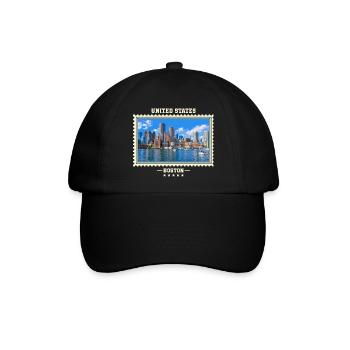 Vereinigte Staaten Boston Vintage Reisemarke - Baseballkappe - Schwarz/Schwarz - Vorne