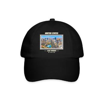 Vereinigte Staaten Las Vegas Vintage Reisemarke - Baseballkappe - Schwarz/Schwarz - Vorne