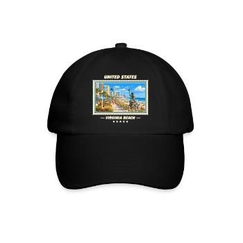 Vereinigte Staaten Virginia Beach Vintage Marke - Baseballkappe - Schwarz/Schwarz - Vorne