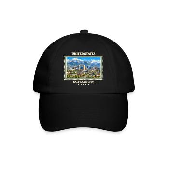 Vereinigte Staaten Salt Lake City Vintage Marke - Baseballkappe - Schwarz/Schwarz - Vorne