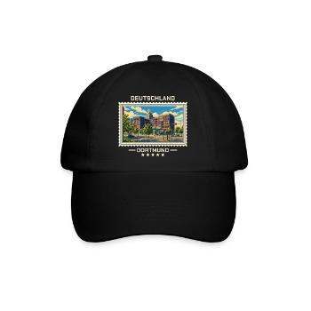 Deutschland Dortmund Vintage Reisemarke - Baseballkappe - Schwarz/Schwarz - Vorne
