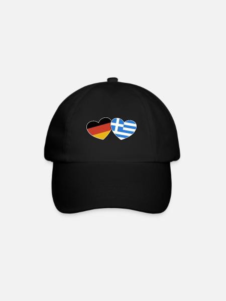 Deutsch Griechische Freundschaft - Geschenk - Baseballkappe - Schwarz/Schwarz