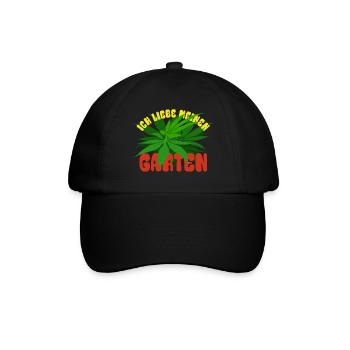 Ich liebe meinen Garten - Hanf - Cannabis legal - Baseballkappe - Schwarz/Schwarz - Vorne