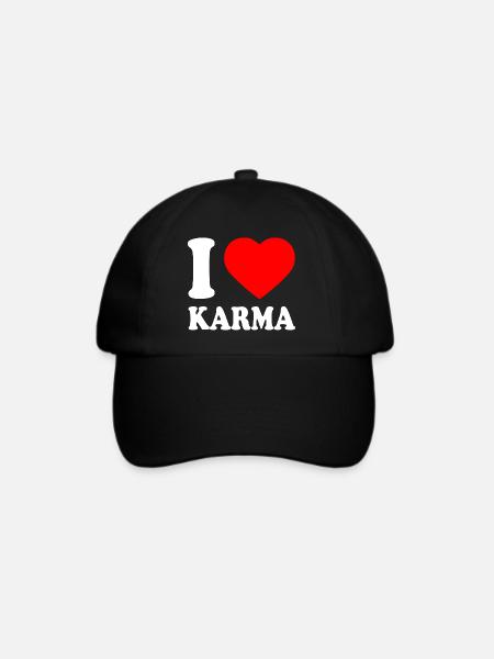 I love karma - Baseballkappe - Schwarz/Schwarz