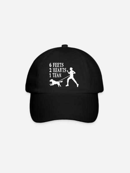 Canicross Hovawart Joggen Hund Hundespruch Sport - Baseballkappe - Schwarz/Schwarz