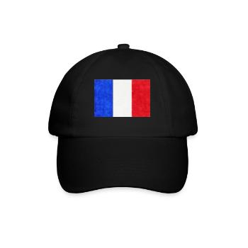 Französische Flagge Trikolore Frankreich - Baseballkappe - Schwarz/Schwarz - Vorne