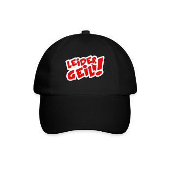 Leider geil - Baseballkappe - Schwarz/Schwarz - Vorne