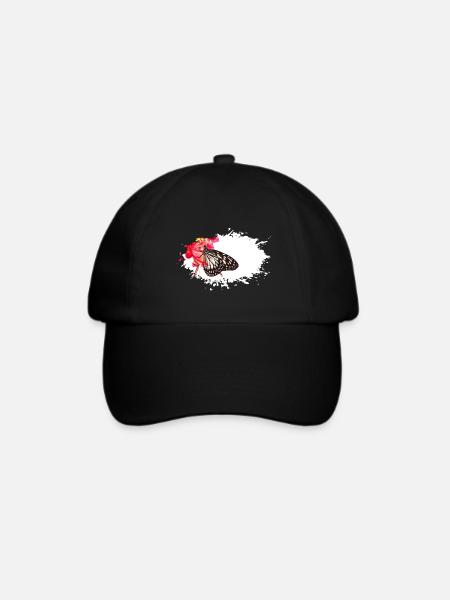 butterfly, Schmetterling - Baseballkappe - Schwarz/Schwarz