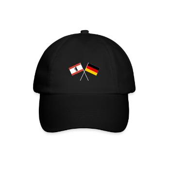 Berlin Berliner Hauptstadt gekreuzte Flaggen - Baseballkappe - Schwarz/Schwarz - Vorne