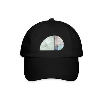 Fibonacci Spiral Sequence - Light Colored 1 - Baseballkappe - Schwarz/Schwarz - Vorne