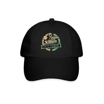 Sport Design Hornussen RAHMENLOS Geschenk Hobby - Baseballkappe - Schwarz/Schwarz - Vorne
