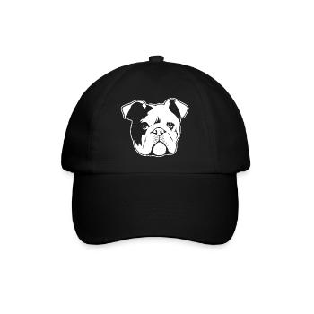Englische Bulldogge - Baseballkappe - Schwarz/Schwarz - Vorne