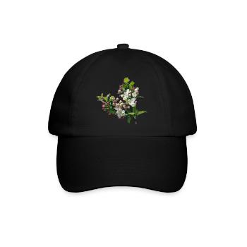 Frühling Apfelblüte - Baseballkappe - Schwarz/Schwarz - Vorne