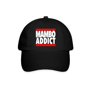 Mambo Addict - Salsa Dance Shirt - Baseballkappe - Schwarz/Schwarz - Vorne