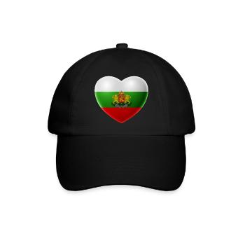 Herz (Bulgarien / Bulgaria) - Baseballkappe - Schwarz/Schwarz - Vorne