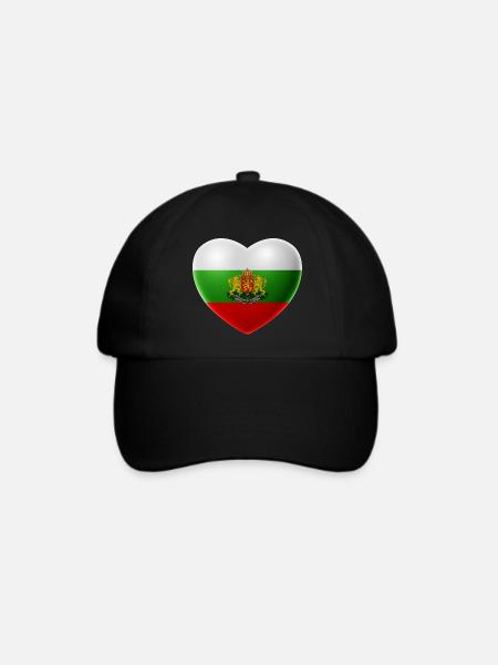 Herz (Bulgarien / Bulgaria) - Baseballkappe - Schwarz/Schwarz