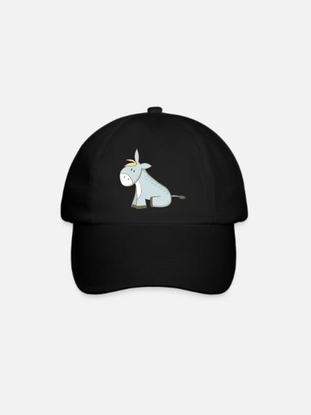Esel - Baseballkappe - Schwarz/Schwarz