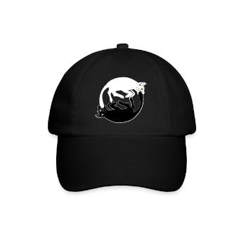 psychedelisch Katzen - Baseballkappe - Schwarz/Schwarz - Vorne