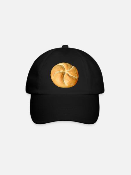 brot broetchen crossaint baecker baguette bread bu - Baseballkappe - Schwarz/Schwarz