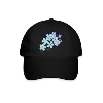 blumen flowers garden garten pflanzen plants - Baseballkappe - Schwarz/Schwarz - Vorne