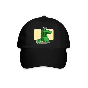 süsses Krokodil - Baseballkappe - Schwarz/Schwarz - Vorne