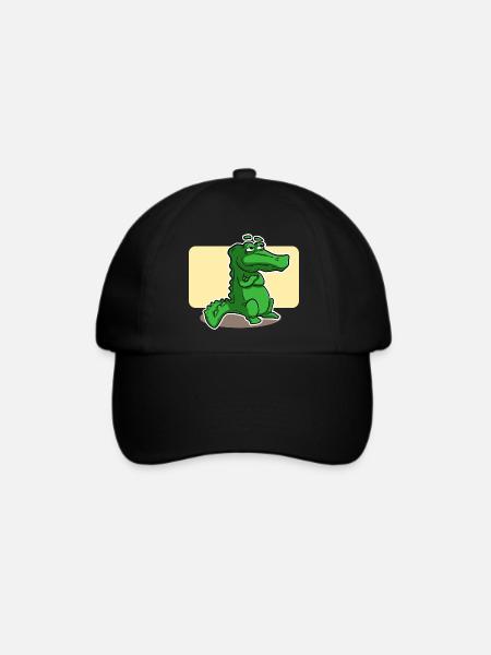 süsses Krokodil - Baseballkappe - Schwarz/Schwarz