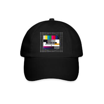 Testbild Fernsehen Bildschirm Sendeschluss Display - Baseballkappe - Schwarz/Schwarz - Vorne