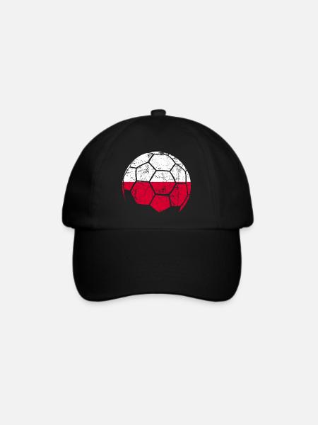 Poland Soccer Ball Fußball - Baseballkappe - Schwarz/Schwarz