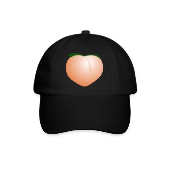 Pfirsich - Baseballkappe - Schwarz/Schwarz - Vorne