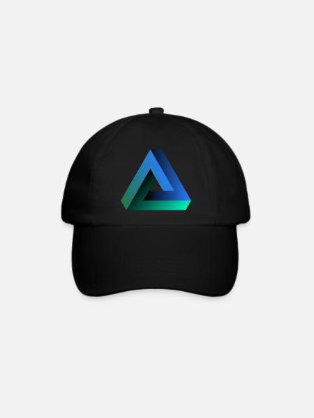geometrisches Dreieck - Baseballkappe - Schwarz/Schwarz