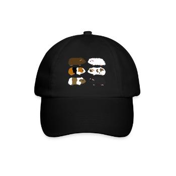 sechs Meerschweinchen - Baseballkappe - Schwarz/Schwarz - Vorne