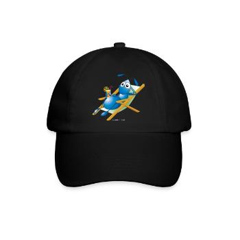 Ameise im Liegestuhl - Baseballkappe - Schwarz/Schwarz - Vorne