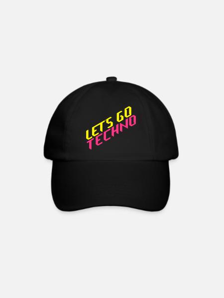 let's go techno - Baseballkappe - Schwarz/Schwarz