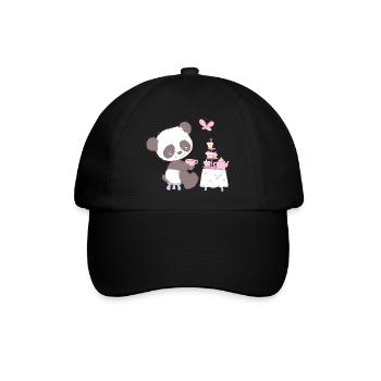 Cute little panda with cupcakes - Baseballkappe - Schwarz/Schwarz - Vorne