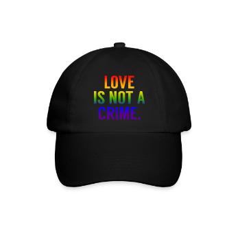 LGBT Love is not a crime Gay Pride CSD Regenbogen - Baseballkappe - Schwarz/Schwarz - Vorne