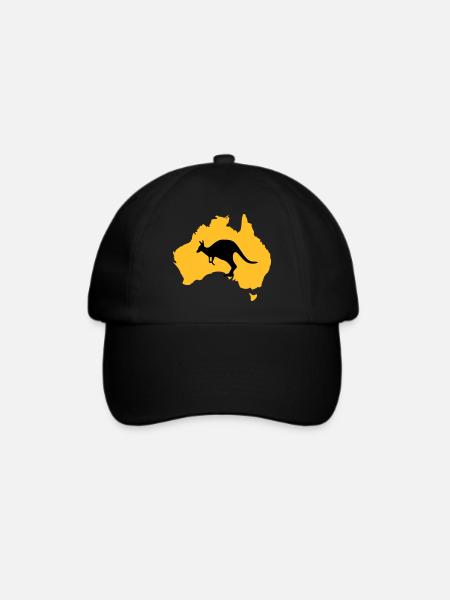 Australien - Baseballkappe - Schwarz/Schwarz