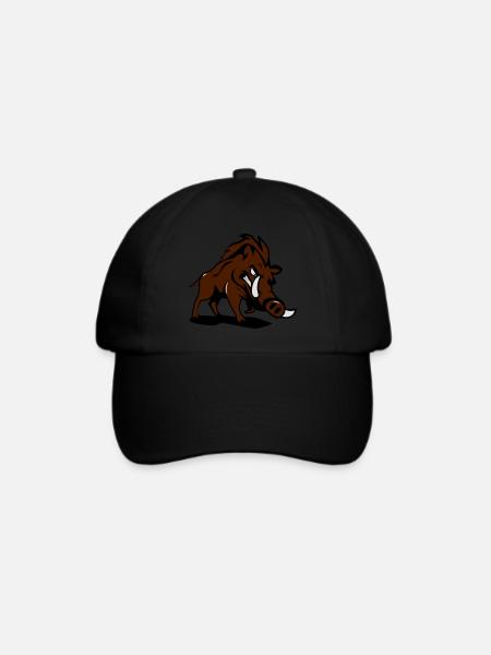 wildschwein gefährlich - Baseballkappe - Schwarz/Schwarz