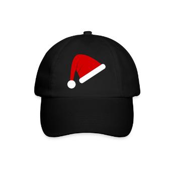 Nikolaus Weihnachtsmütze - Baseballkappe - Schwarz/Schwarz - Vorne
