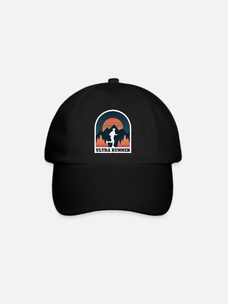 Ultralauf "Ultra Runner" Geschenk für Ultraläufer - Baseballkappe - Schwarz/Schwarz