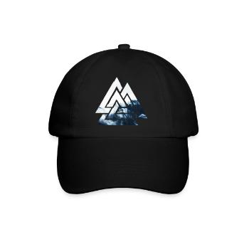 Valknut, Symbol von Odin - Mit Nebelwald - Baseballkappe - Schwarz/Schwarz - Vorne